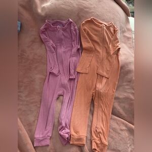 Cloud Island Peach Zip-Up Pajamas